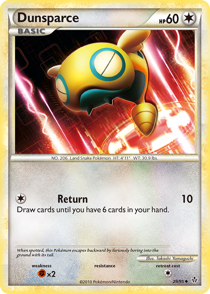 Dunsparce 29/95 Pokémon Unleashed (2010) English card — catalogue reference