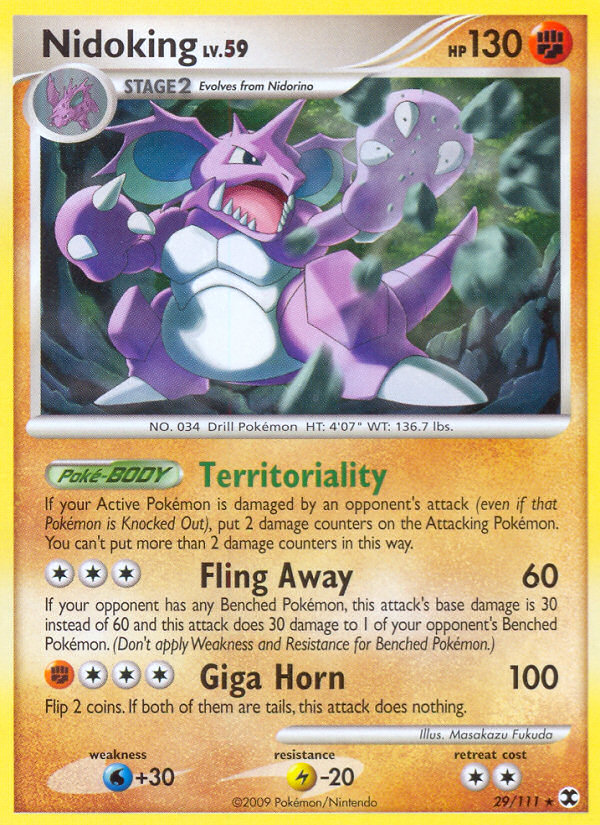 Nidoking 29/111 Pokémon Rising Rivals (2009) English card — catalogue reference