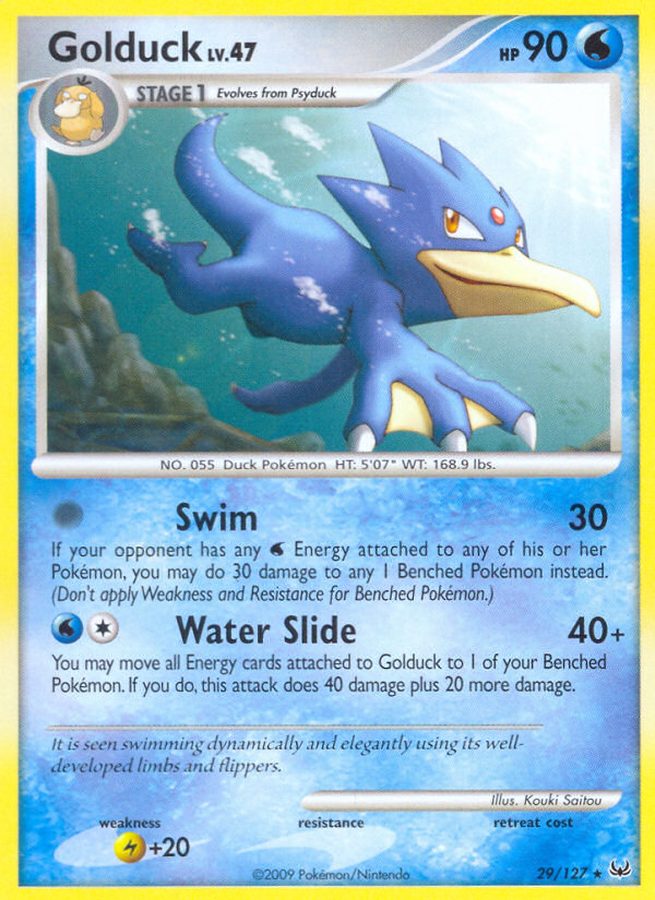 Golduck 29/127 Pokémon Platinum (2009) English card — catalogue reference
