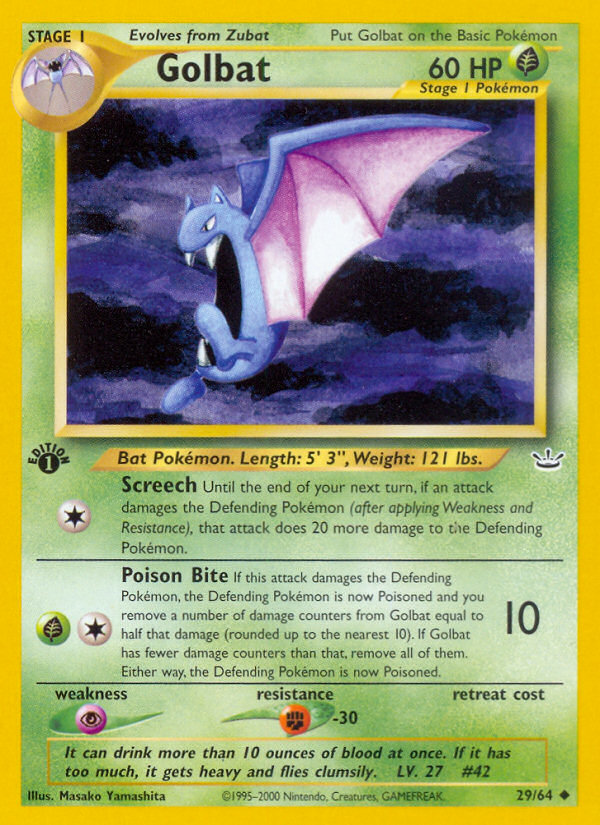 Golbat 29/64 — Pokémon Neo Revelation