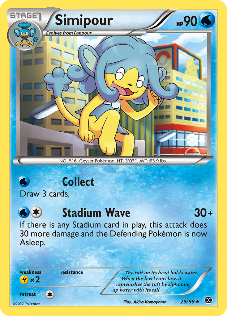 Simipour 29/99 Pokémon Next Destinies (2012) English card — catalogue reference