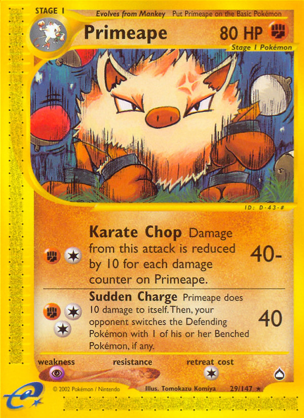 Primeape 29/147 — Pokémon Aquapolis