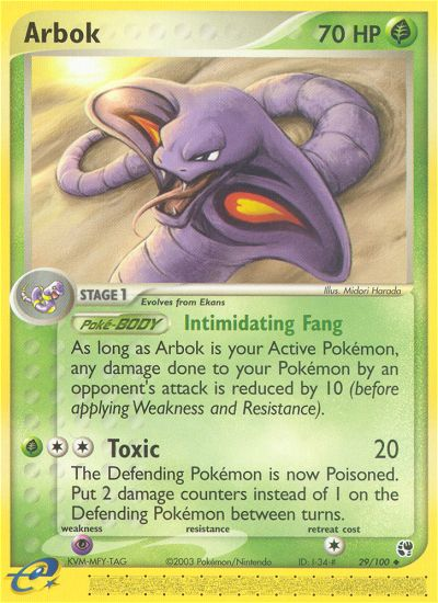 Arbok 29/100 — Pokémon EX Sandstorm