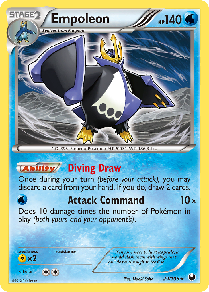 Empoleon 29/108 Pokémon Dark Explorers (2012) English card — catalogue reference