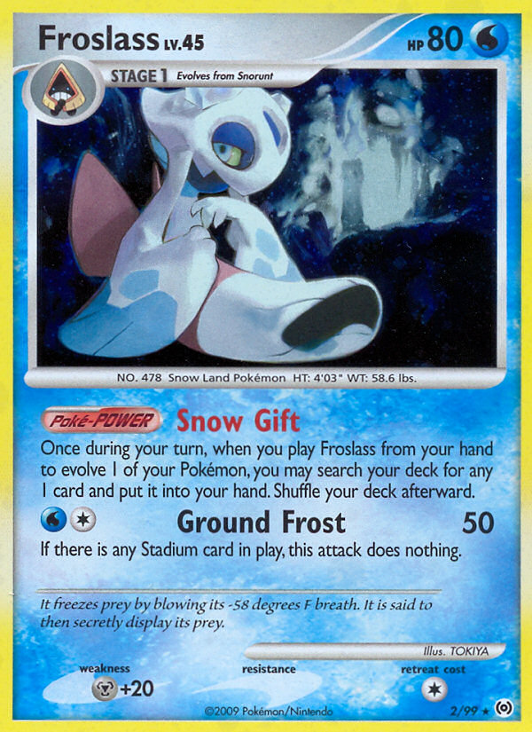 Froslass 2/99 Pokémon Arceus (2009) English card — catalogue reference