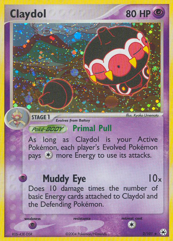 Claydol 2/101 Pokémon EX Hidden Legends 2004 Holo Rare card
