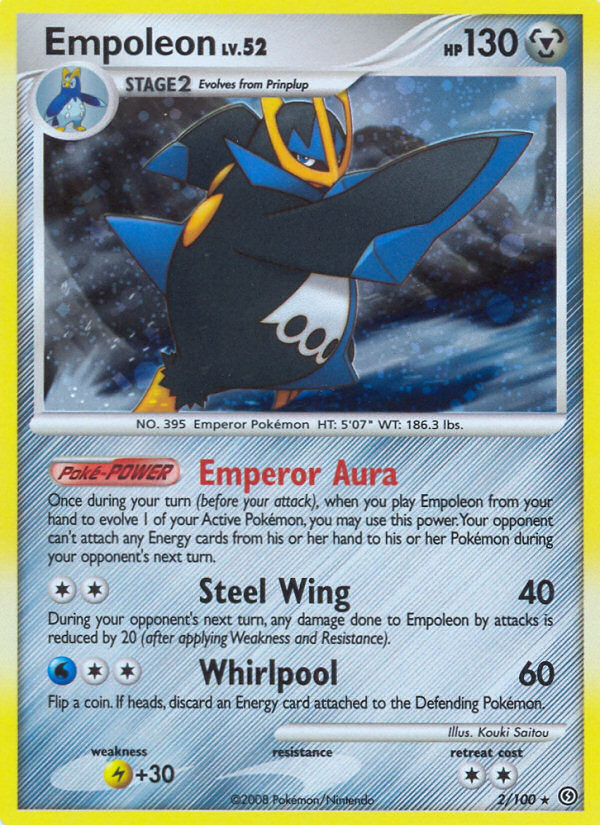 Empoleon 2/100 Pokémon Stormfront (2008) English card — catalogue reference