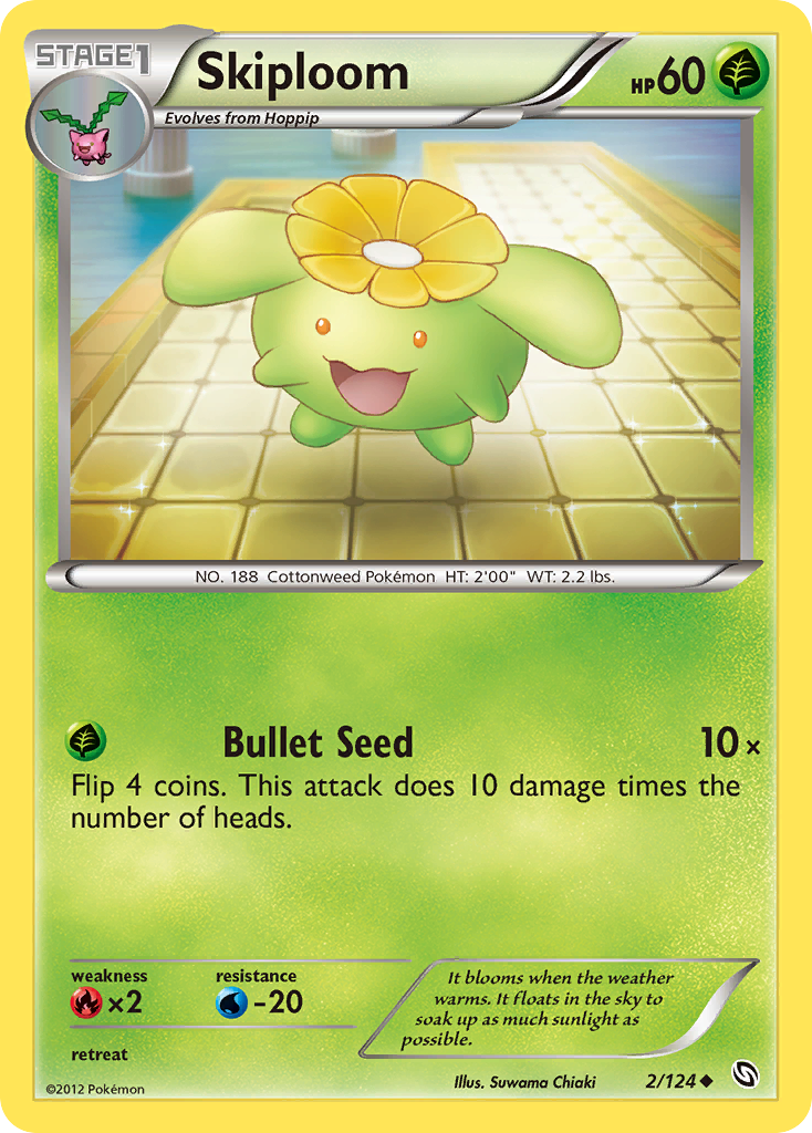 Skiploom 2/124 Pokémon Dragons Exalted (2012) English card — catalogue reference