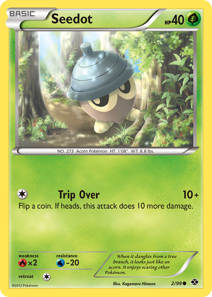 Seedot 2/99 Pokémon Next Destinies (2012) English card — catalogue reference