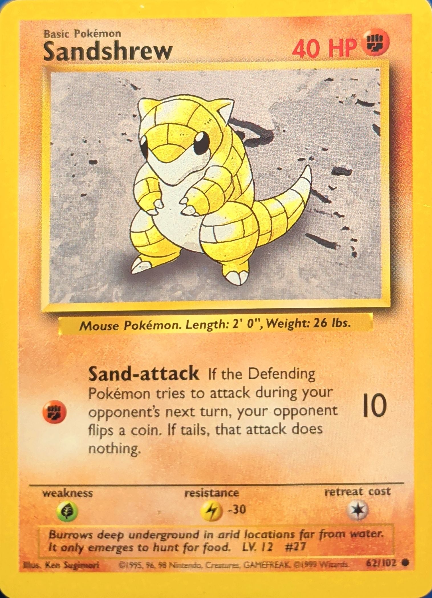 Fearow Uncommon Base Set 2 041/130 MP (Back)