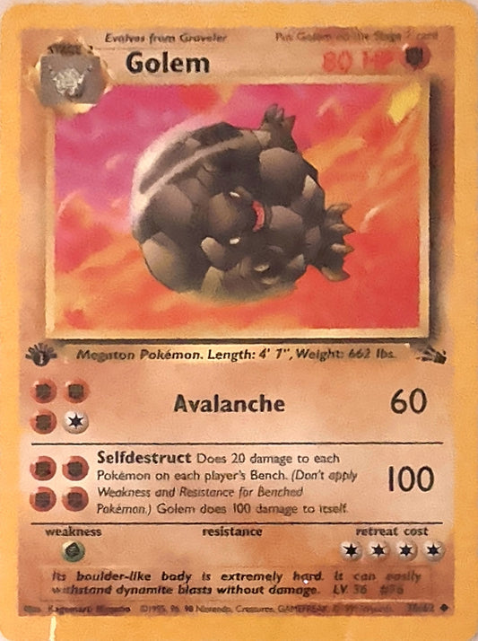 Golem Uncommon Fossil 36/62 MP