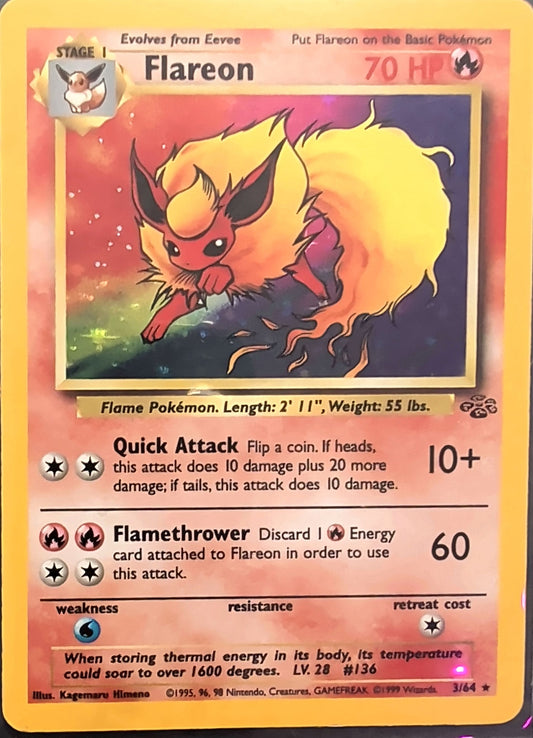 Flareon (3) Holo Rare Jungle 03/64 MP