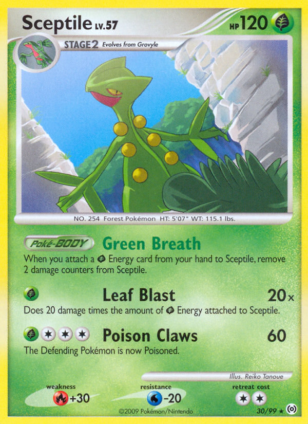 Sceptile 30/99 Pokémon Arceus (2009) English card — catalogue reference