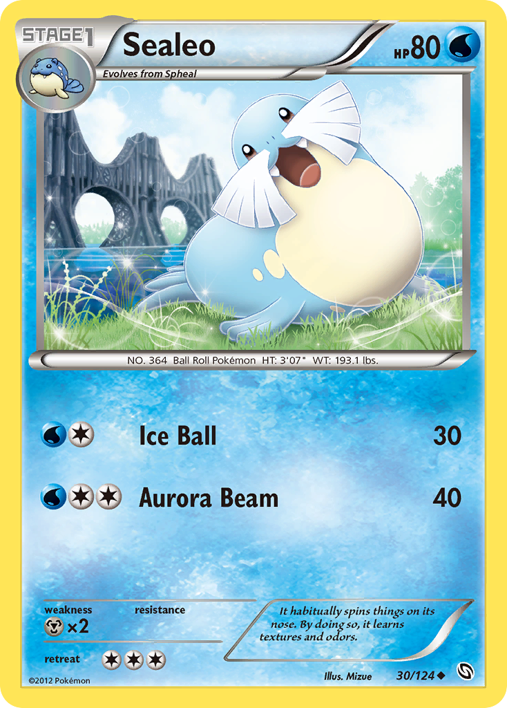 Sealeo 30/124 Pokémon Dragons Exalted (2012) English card — catalogue reference