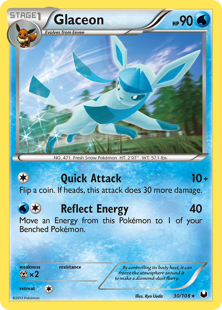 Glaceon 30/108 Pokémon Dark Explorers (2012) English card — catalogue reference