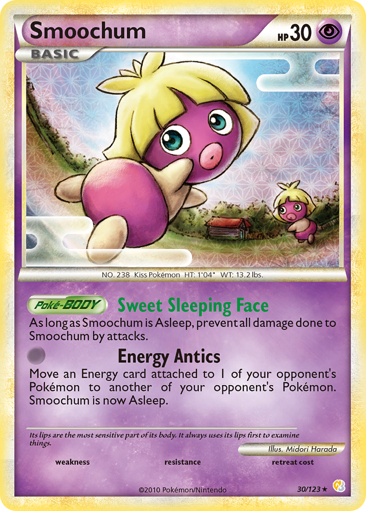 Smoochum 30/123 Pokémon HeartGold & SoulSilver (2010) English card — catalogue reference