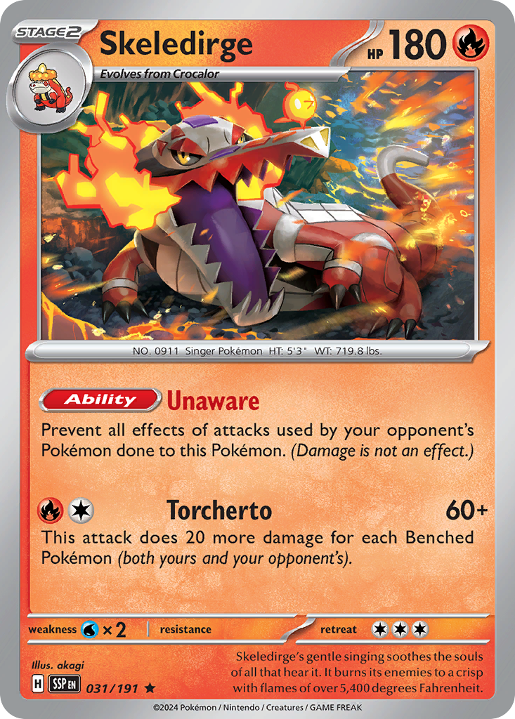 Pokemon Skeledirge Surging Sparks 031/191