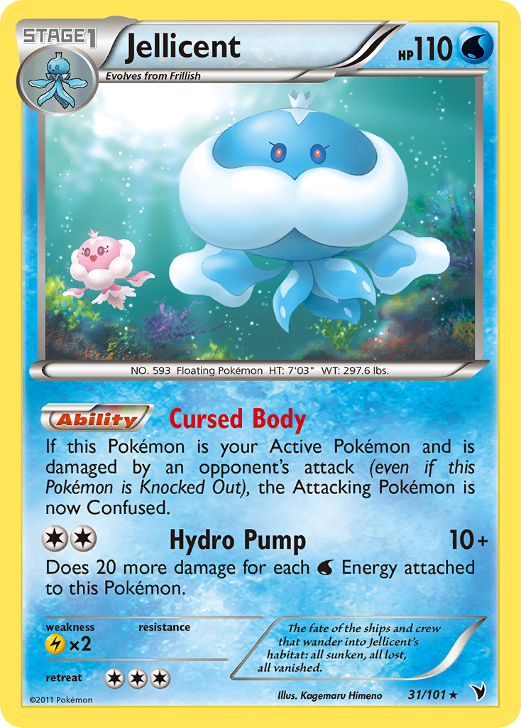 Jellicent 31/101 Pokémon Noble Victories (2011) English card — catalogue reference
