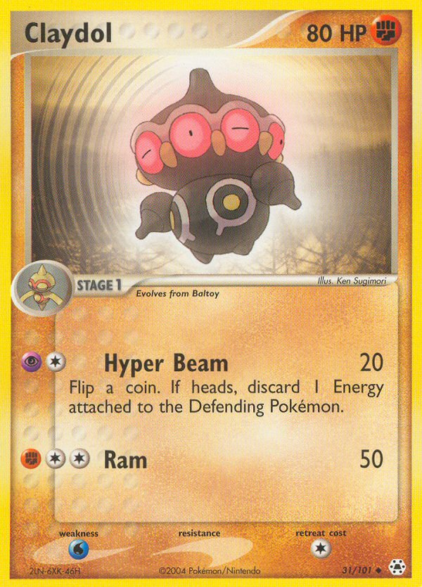 Claydol 31/101 Pokémon EX Hidden Legends 2004 card