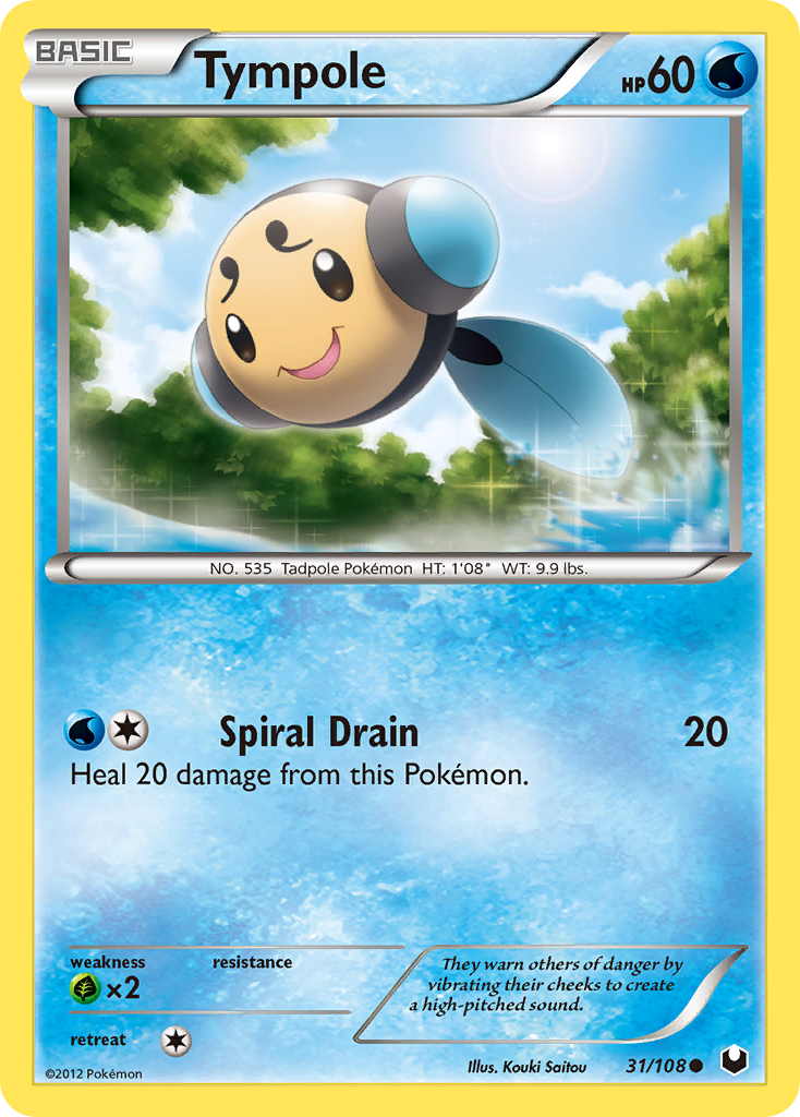 Tympole 31/108 Pokémon Dark Explorers (2012) English card — catalogue reference