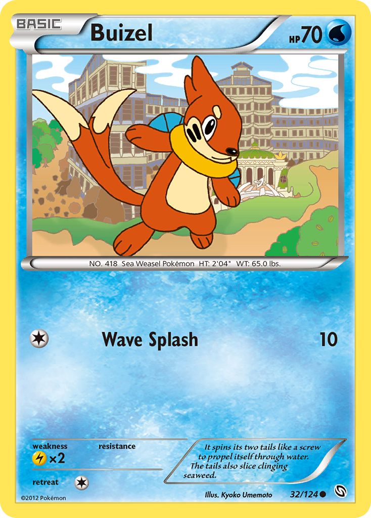 Buizel 32/124 Pokémon Dragons Exalted (2012) English card — catalogue reference