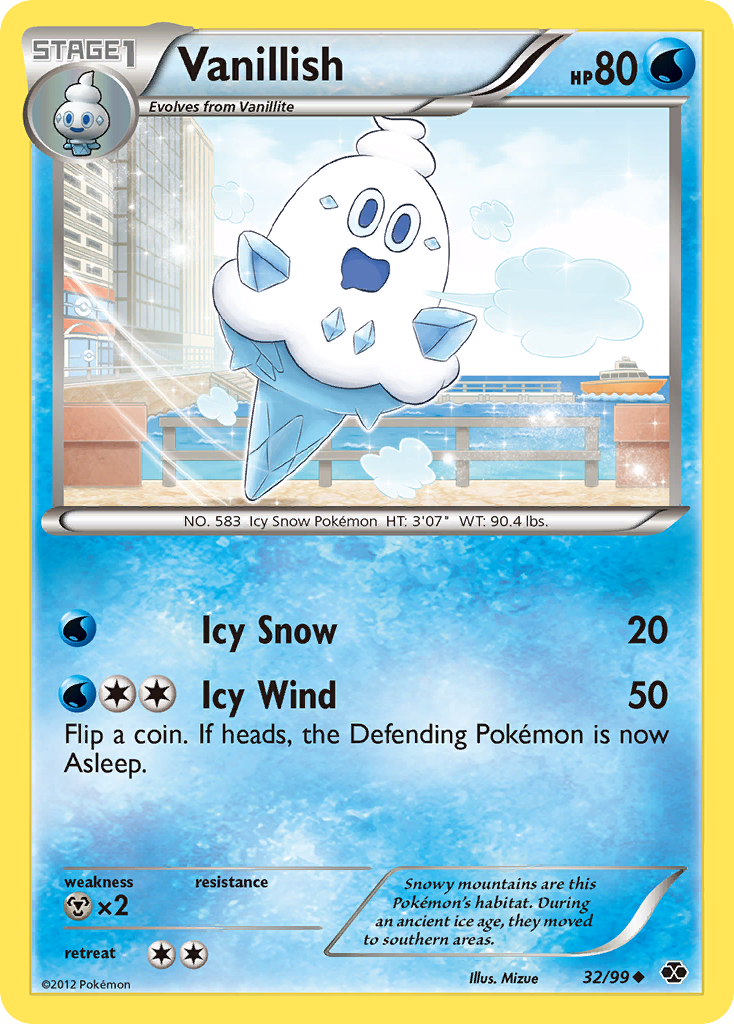 Vanillish 32/99 Pokémon Next Destinies (2012) English card — catalogue reference