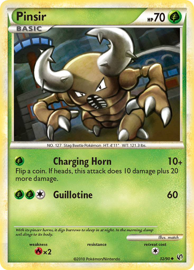 Pinsir 32/90 Pokémon Undaunted (2010) English card — catalogue reference
