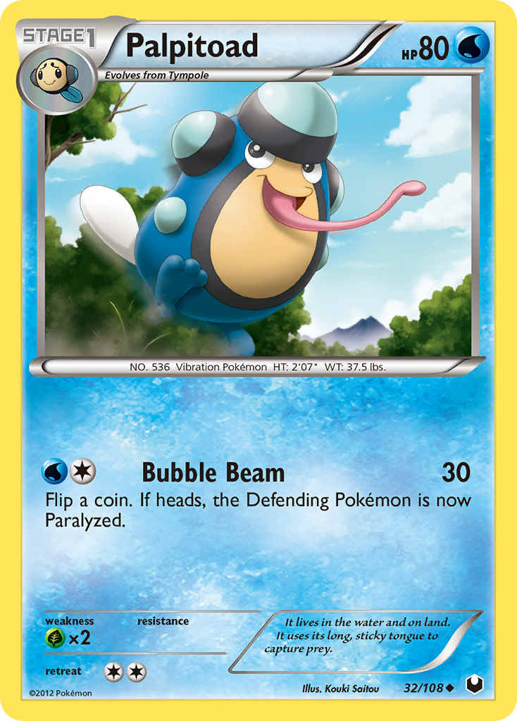 Palpitoad 32/108 Pokémon Dark Explorers (2012) English card — catalogue reference