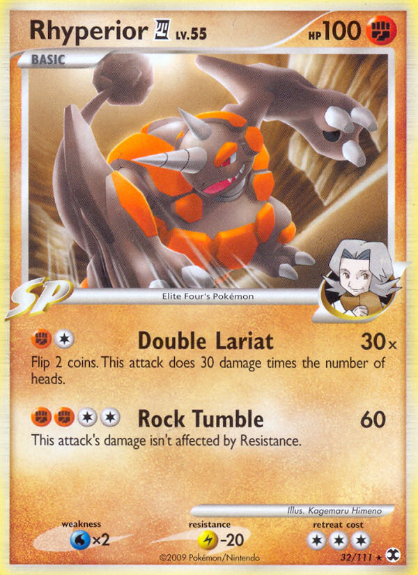 Rhyperior E4 32/111 Pokémon Rising Rivals (2009) English card — catalogue reference