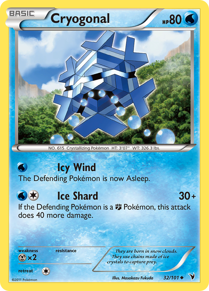 Cryogonal 32/101 Pokémon Noble Victories (2011) English card — catalogue reference