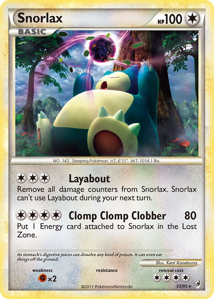Snorlax 33/95 Pokémon Call of Legends (2011) English card — catalogue reference