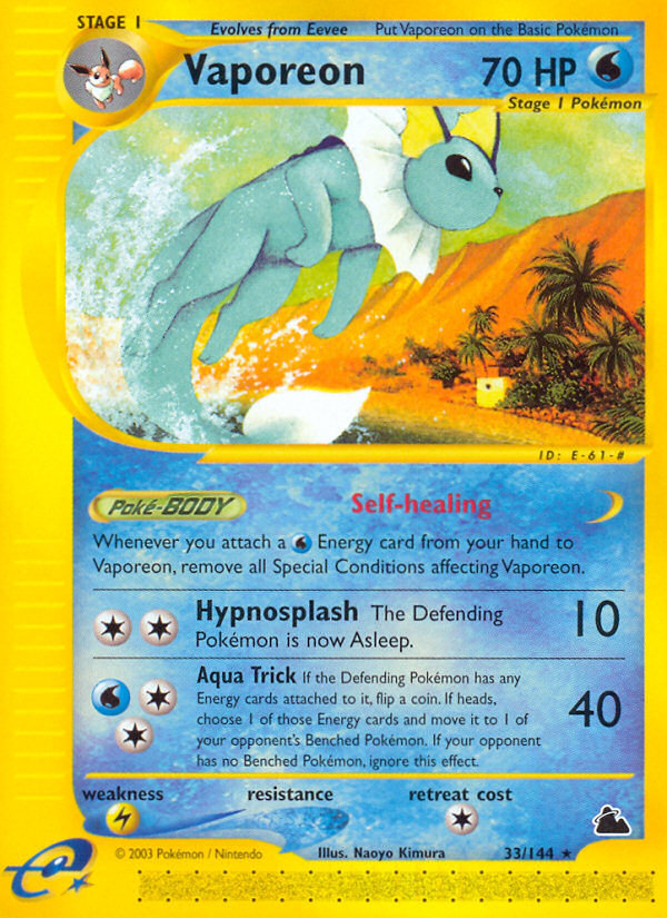 Vaporeon 33/144 — Pokémon Skyridge