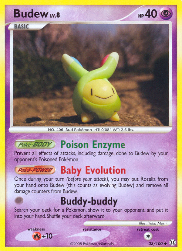 Budew 33/100 Pokémon Stormfront (2008) English card — catalogue reference