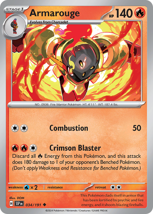 Pokemon Armarouge Surging Sparks 034/191