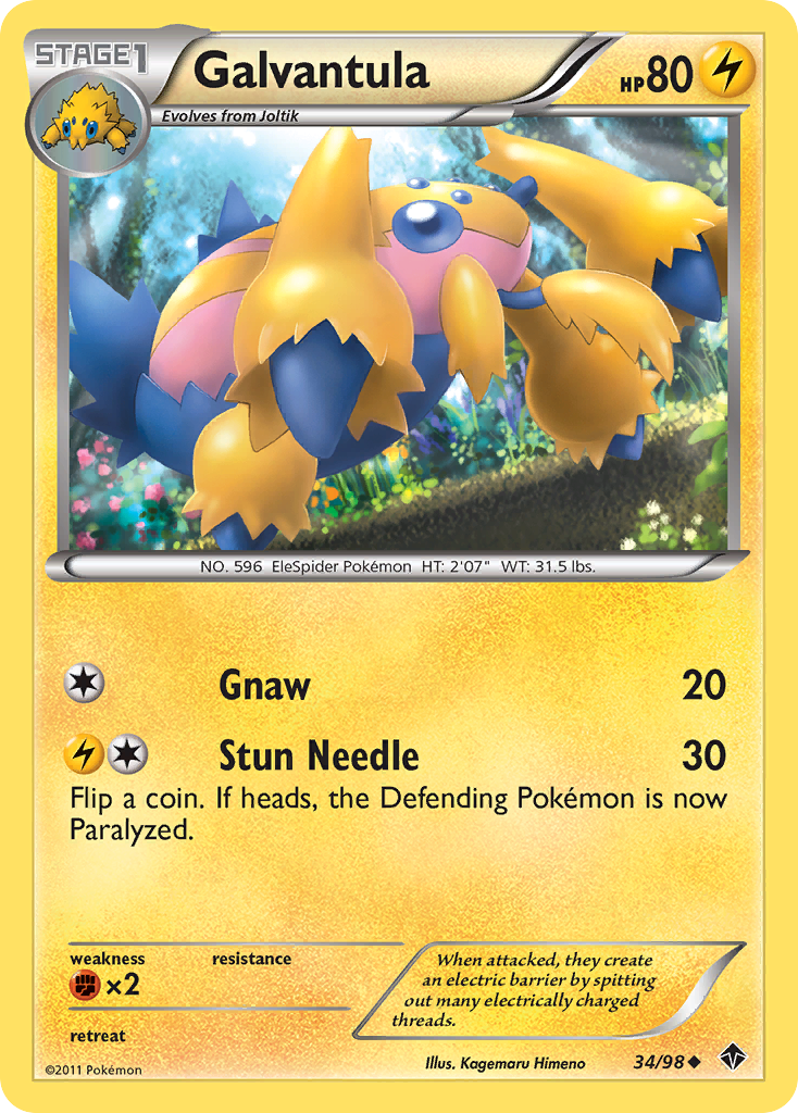 Galvantula 34/98 Pokémon Emerging Powers (2011) English card — catalogue reference