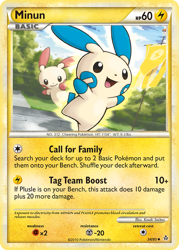 Minun 34/95 Pokémon Unleashed (2010) English card — catalogue reference