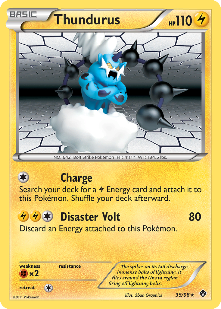 Thundurus 35/98 Pokémon Emerging Powers (2011) English card — catalogue reference