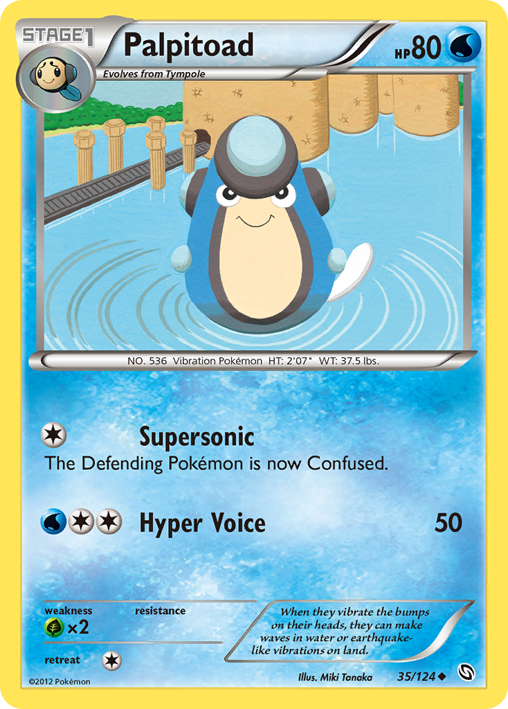 Palpitoad 35/124 Pokémon Dragons Exalted (2012) English card — catalogue reference