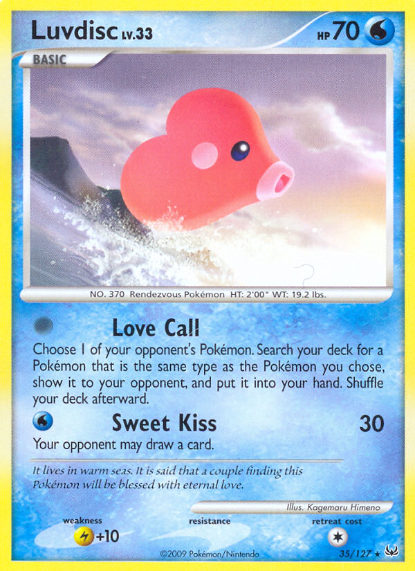 Luvdisc 35/127 Pokémon Platinum (2009) English card — catalogue reference
