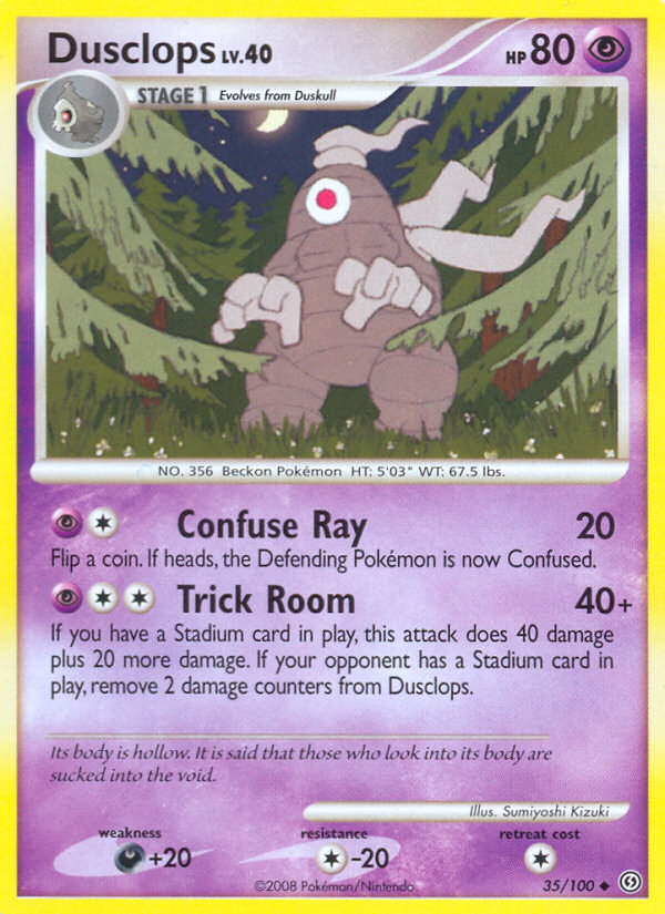 Dusclops 35/100 Pokémon Stormfront (2008) English card — catalogue reference