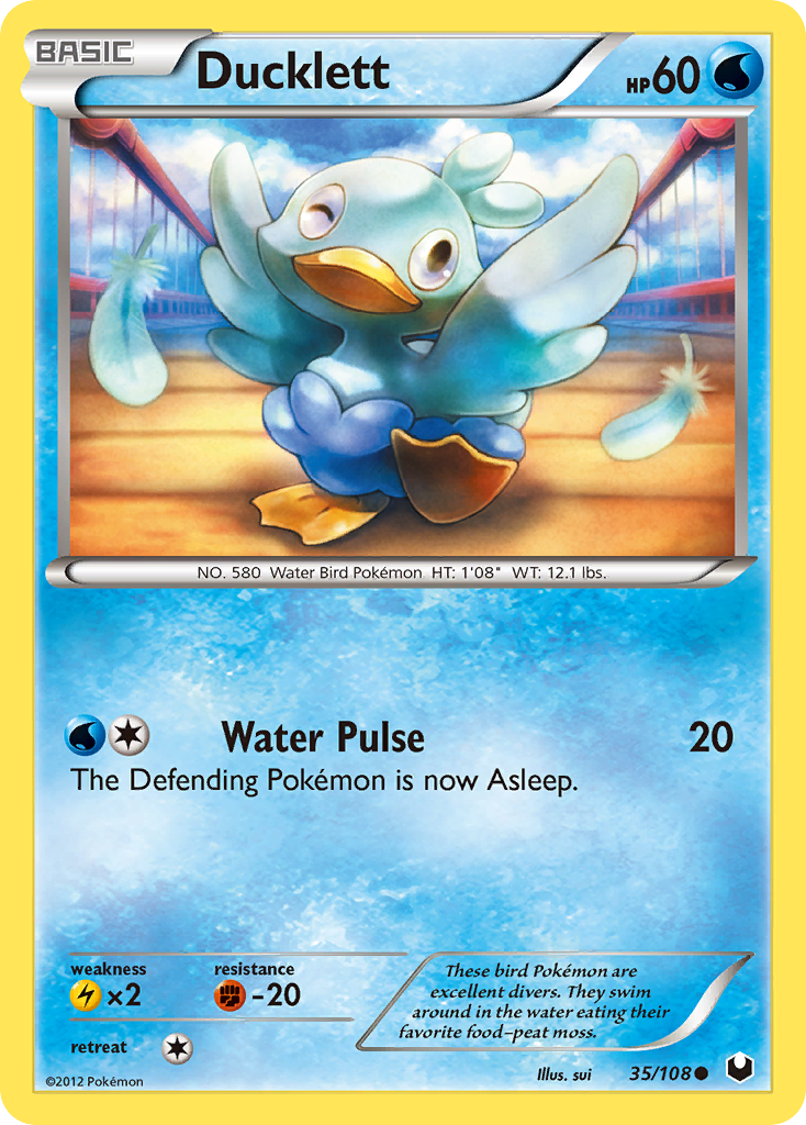 Ducklett 35/108 Pokémon Dark Explorers (2012) English card — catalogue reference