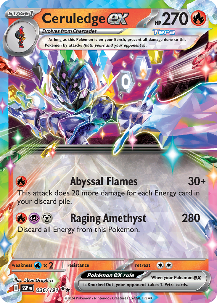 Pokemon Ceruledge ex Surging Sparks 036/191