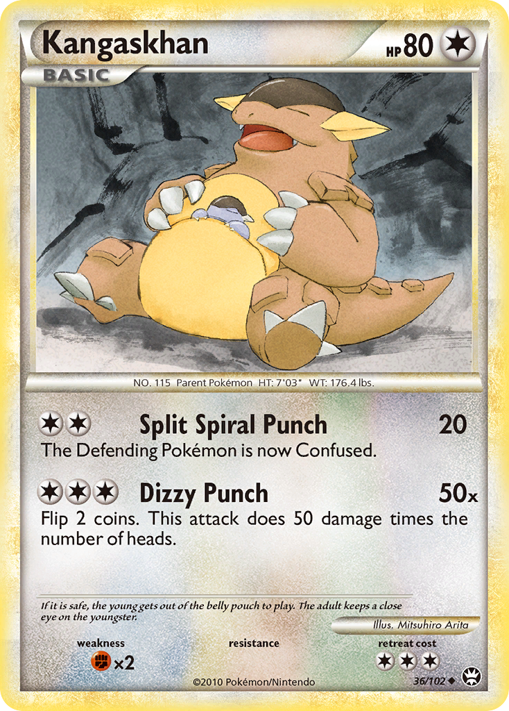 Kangaskhan 36/102 Pokémon Triumphant (2010) English card — catalogue reference