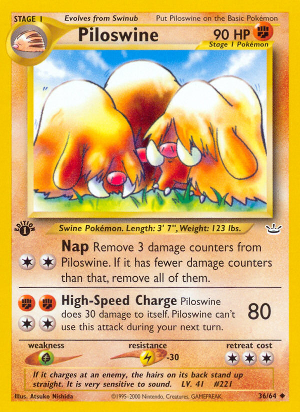 Piloswine 36/64 — Pokémon Neo Revelation