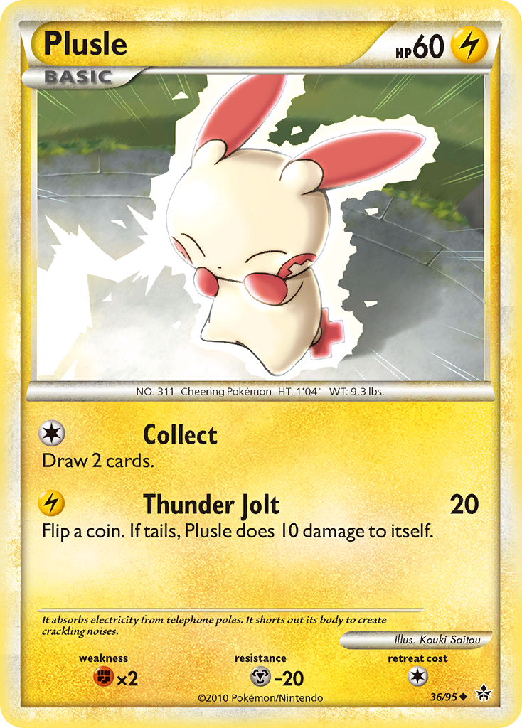 Plusle 36/95 Pokémon Unleashed (2010) English card — catalogue reference