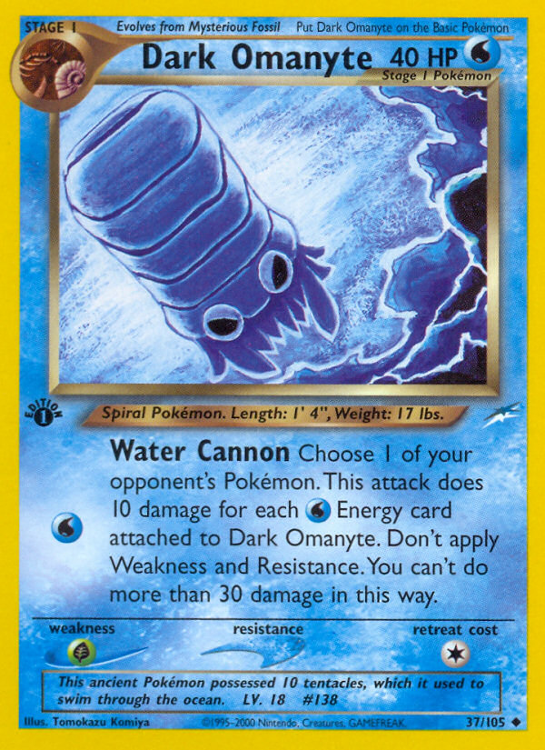 Dark Omanyte 37/105 — Pokémon Neo Destiny