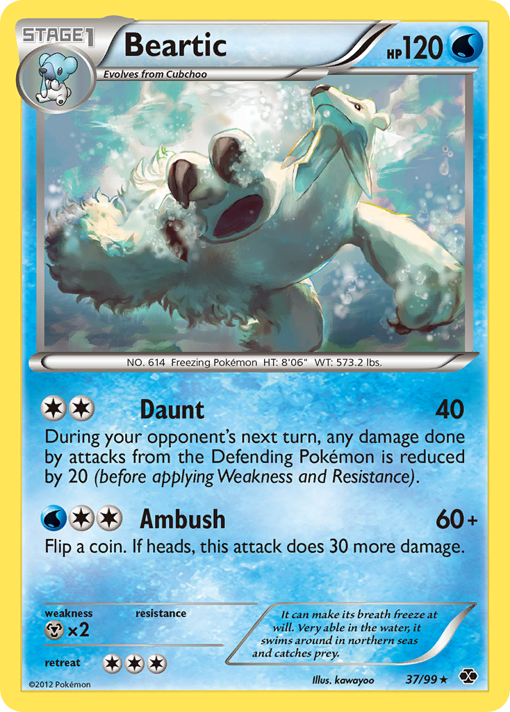 Beartic 37/99 Pokémon Next Destinies (2012) English card — catalogue reference