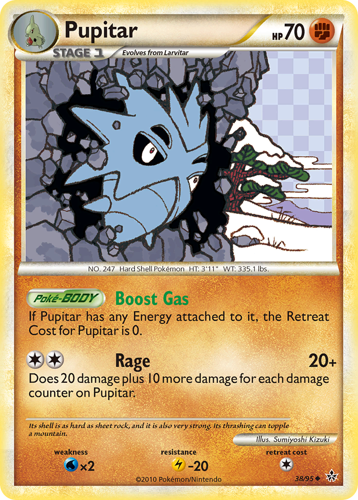 Pupitar 38/95 Pokémon Unleashed (2010) English card — catalogue reference