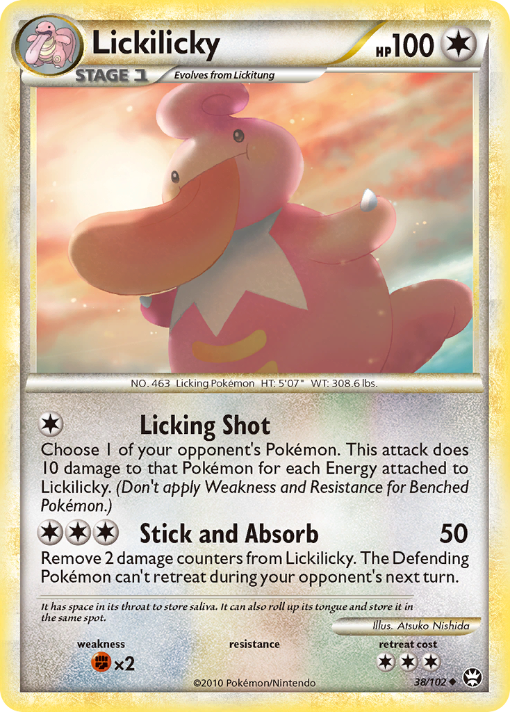 Lickilicky 38/102 Pokémon Triumphant (2010) English card — catalogue reference