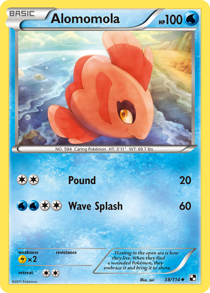 Alomomola 38/114 Pokémon Black & White (2011) English card — catalogue reference